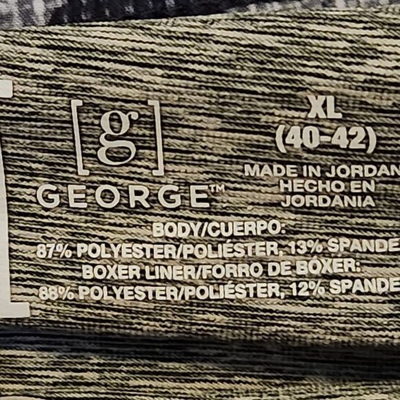 George Mens Gray Camo Lined Swim Trunks Elastic Drawstring Waist Pockets Size XL - Picture 7 of 7